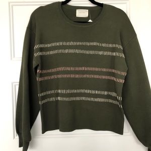 all:row Casey sweater embroider crew size small